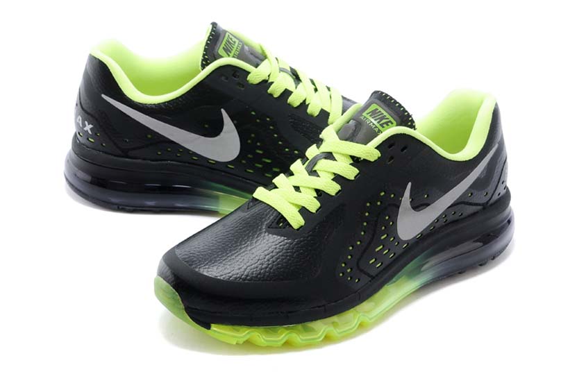 nike air max 2014 cuir chaussures de course hommes verts noire (5)